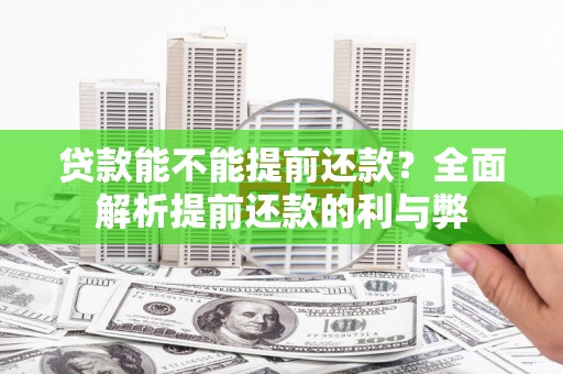 多伦贷款能不能提前还款？全面解析提前还款的利与弊