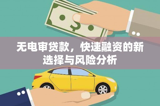 多伦无电审贷款，快速融资的新选择与风险分析