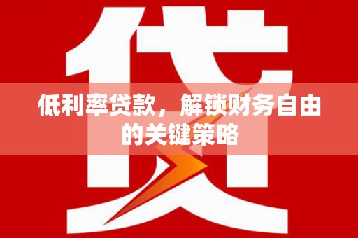 多伦低利率贷款，解锁财务自由的关键策略