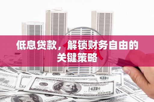多伦低息贷款，解锁财务自由的关键策略