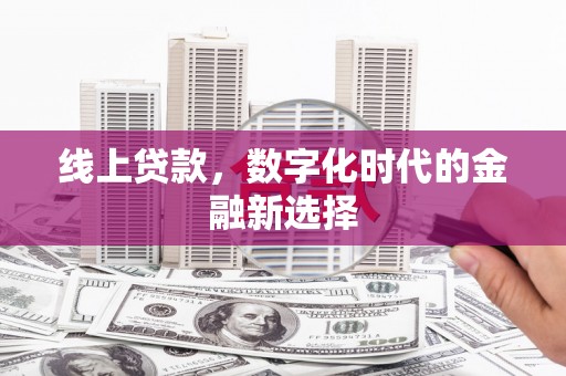 多伦线上贷款，数字化时代的金融新选择
